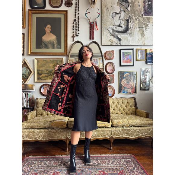 Vintage Paisley Tapestry Jacket w Waist Tie Size 6/Medium by Sunni Leigh - Picture 10 of 13